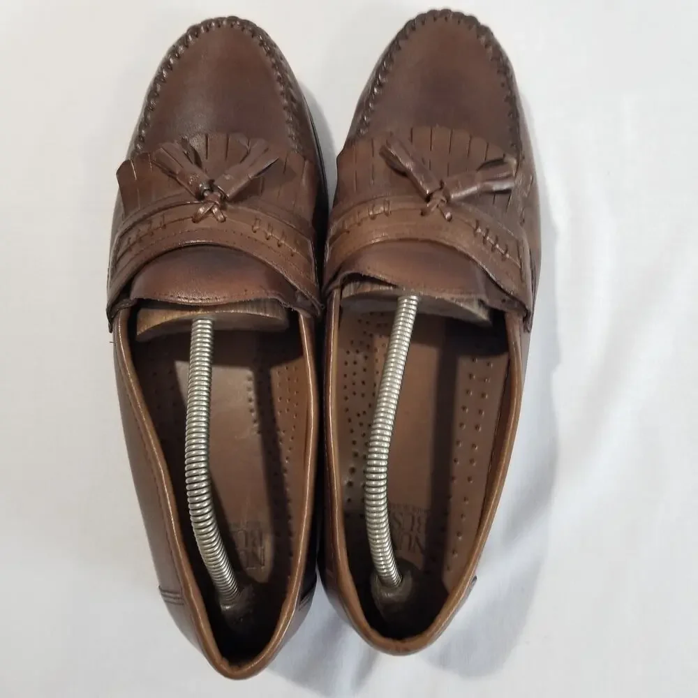 Nunn Bush Men's Brown 81225-02 Leather Tassel Kiltie Loafer Dress Shoe Brazil 11